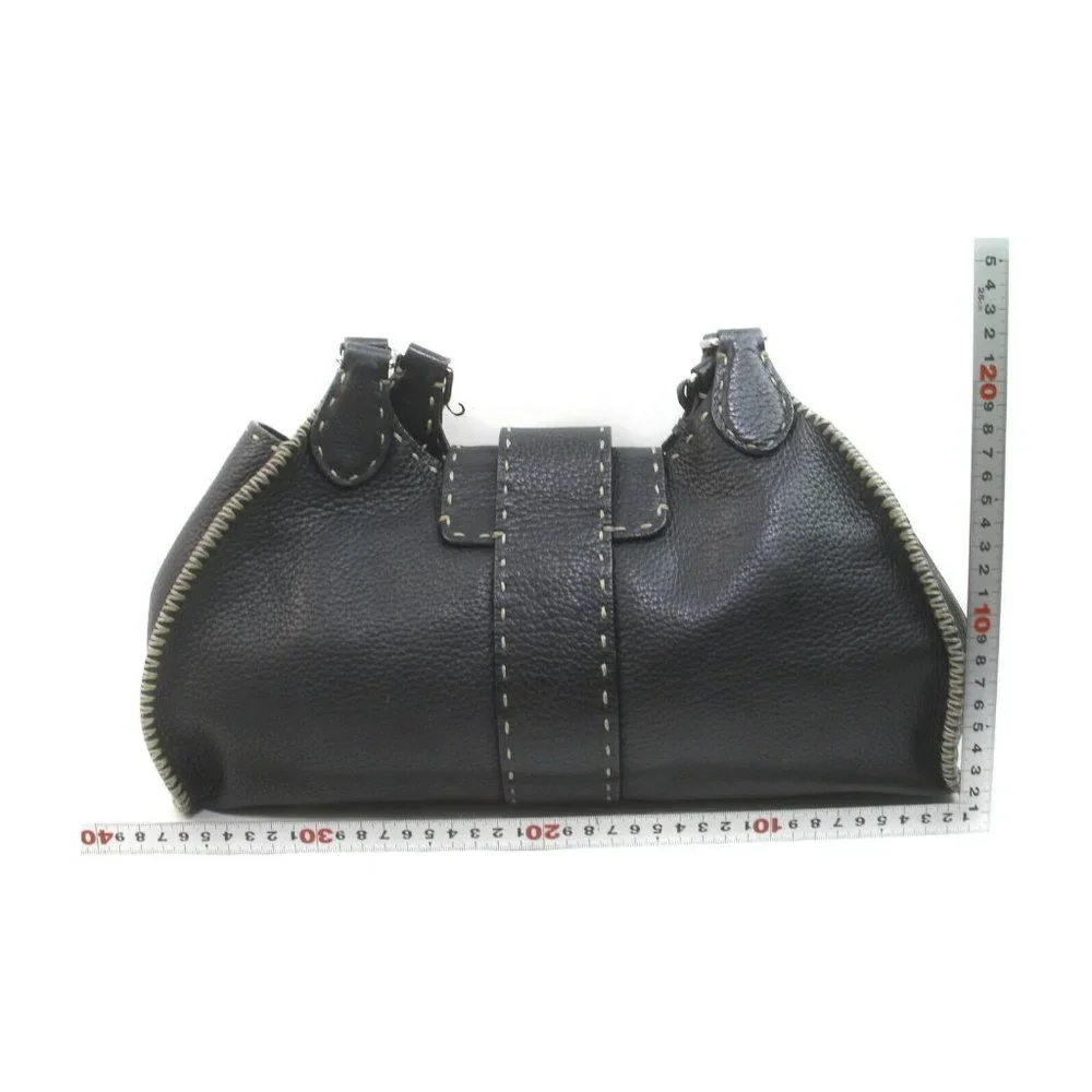 Auth Fendi Shoulder Bag Black Leather #19673F12 - Picture 2 of 9